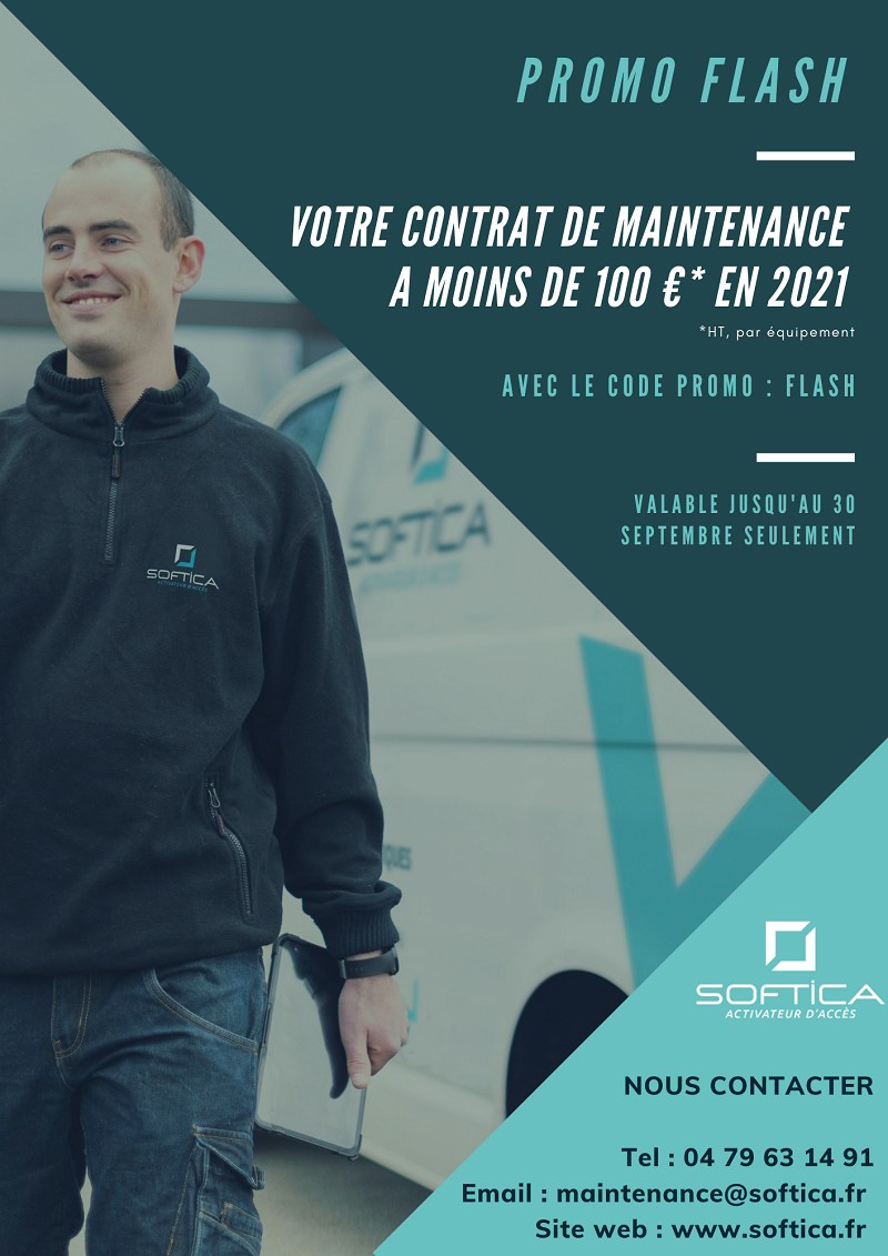 Flyer Promotionnel Contrat de maintenance Softica